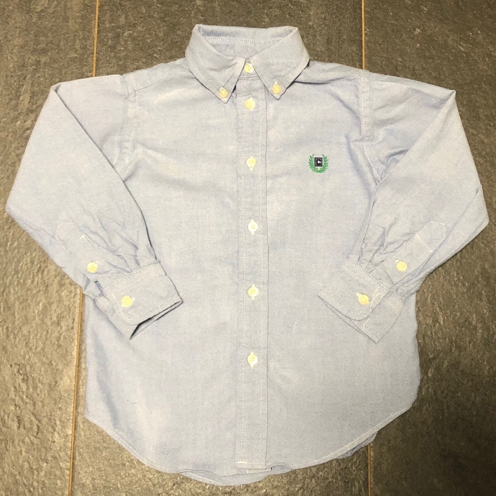 Chaps blue button down shirt, size 4/4T